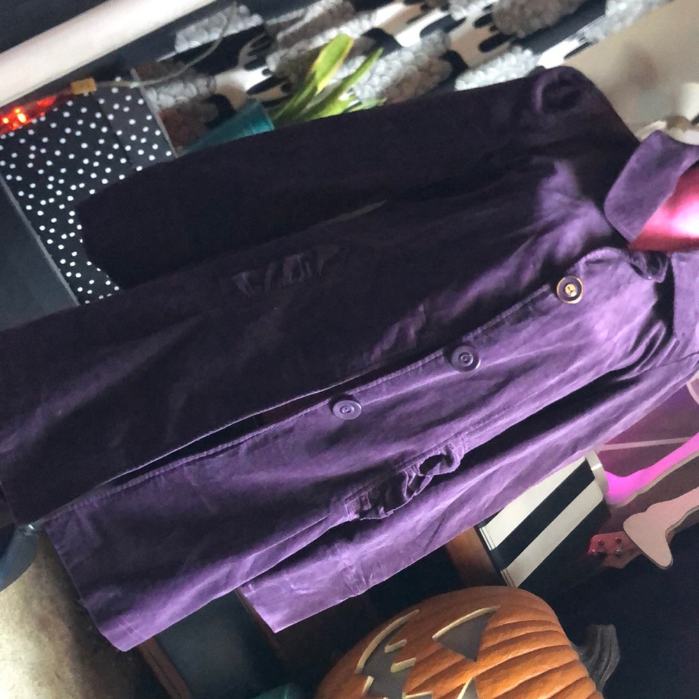 Eggplant velveteen coat